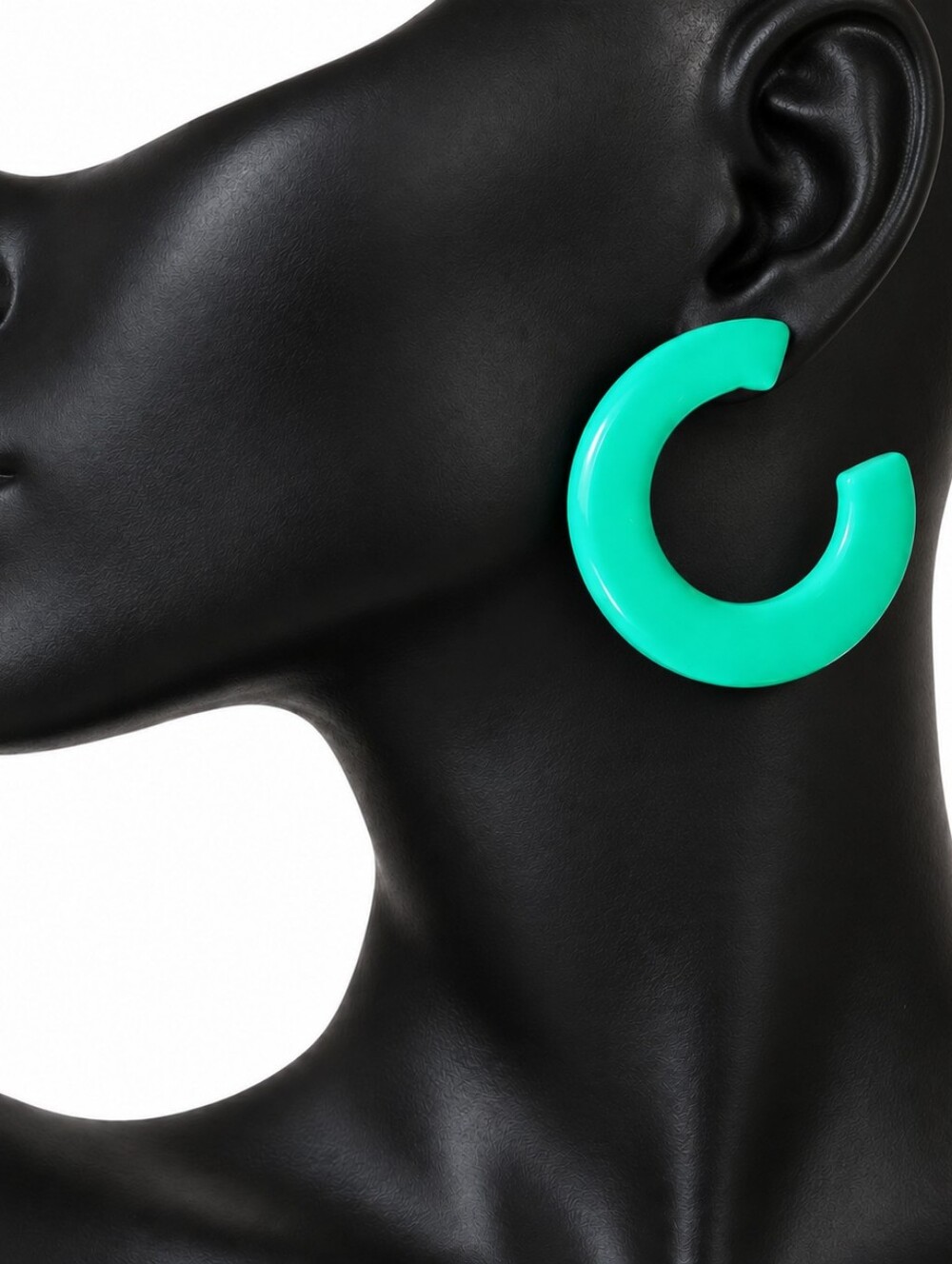 neon green earrings big chunky acrylic round dangle drop hoops fashion jewelry